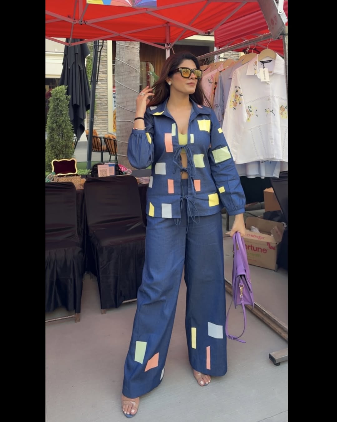 Rangsootra Handpainted Denim Coord